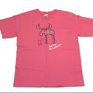 Youth size L pink tshirt with moose Big Bog